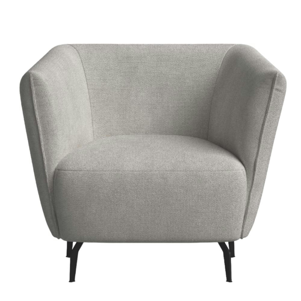 LEZA - Fauteuil avec tissu fabriqué à la main en couleur gris