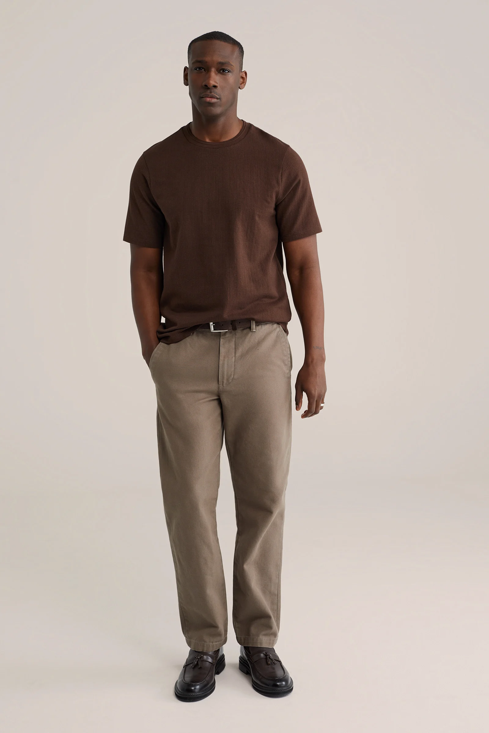 Heren Premium regular fit T-shirt met structuur