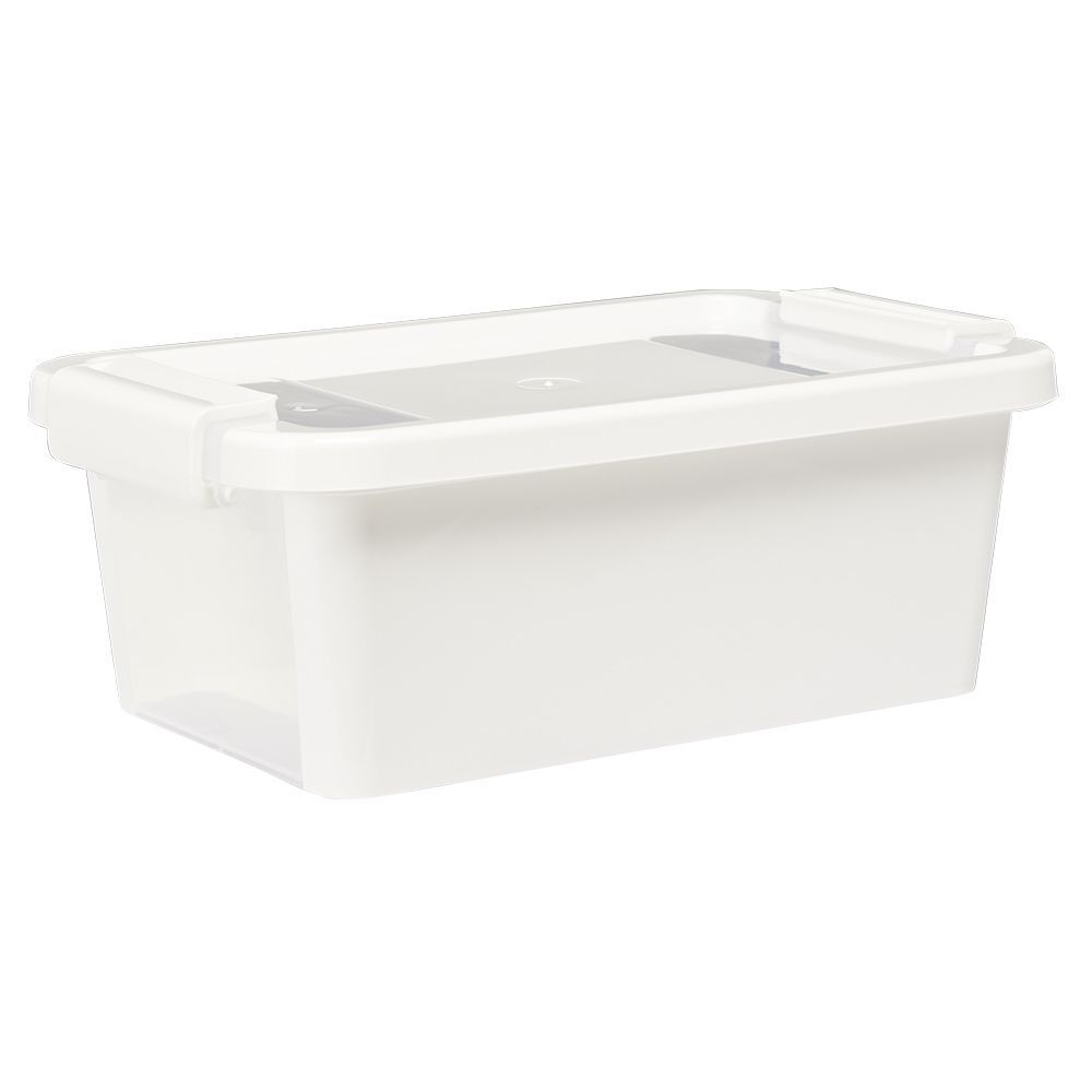 BoÎte de rangement avec couvercle blanc transparent 4L