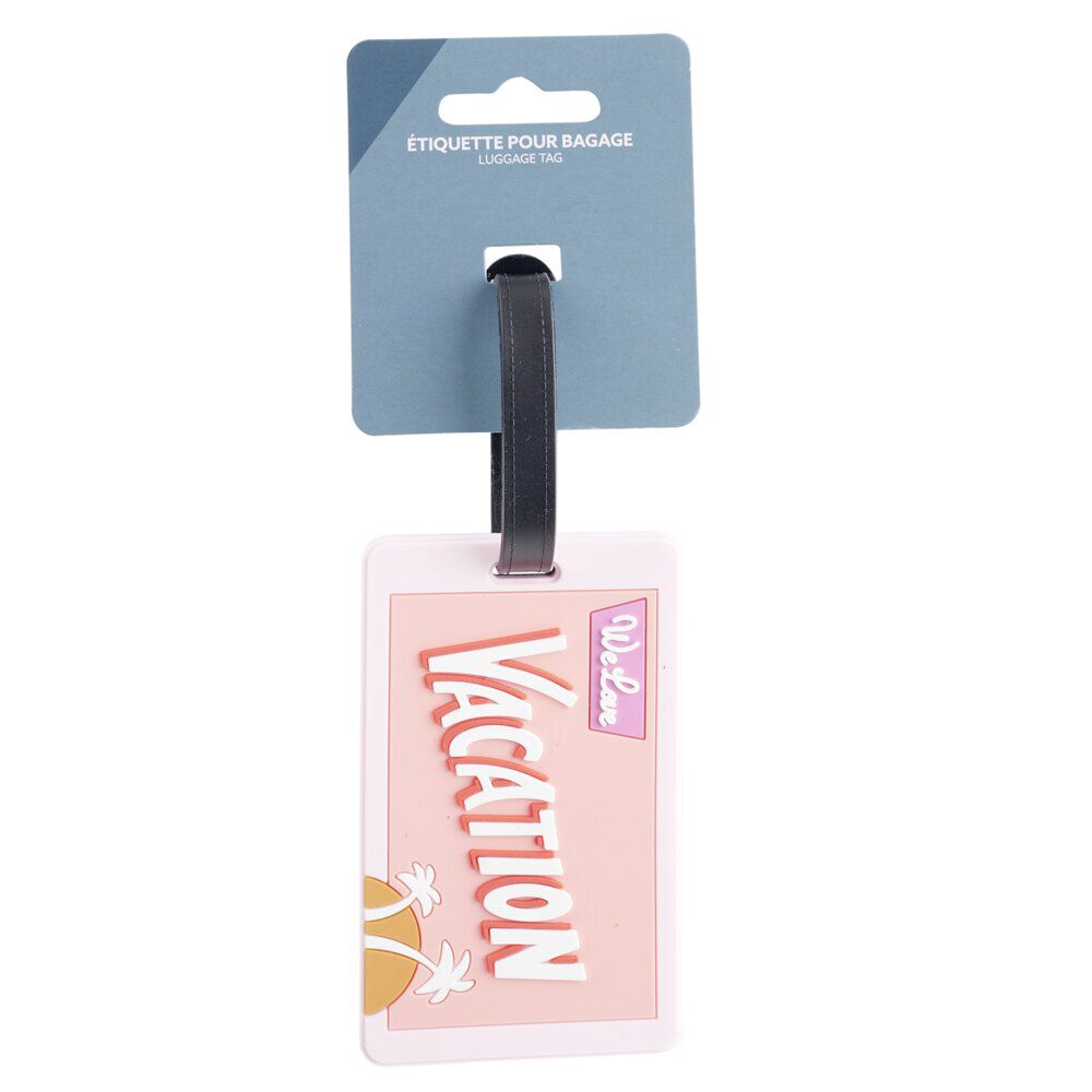étiquette de bagage PVC 7x15cm (5 modèles)