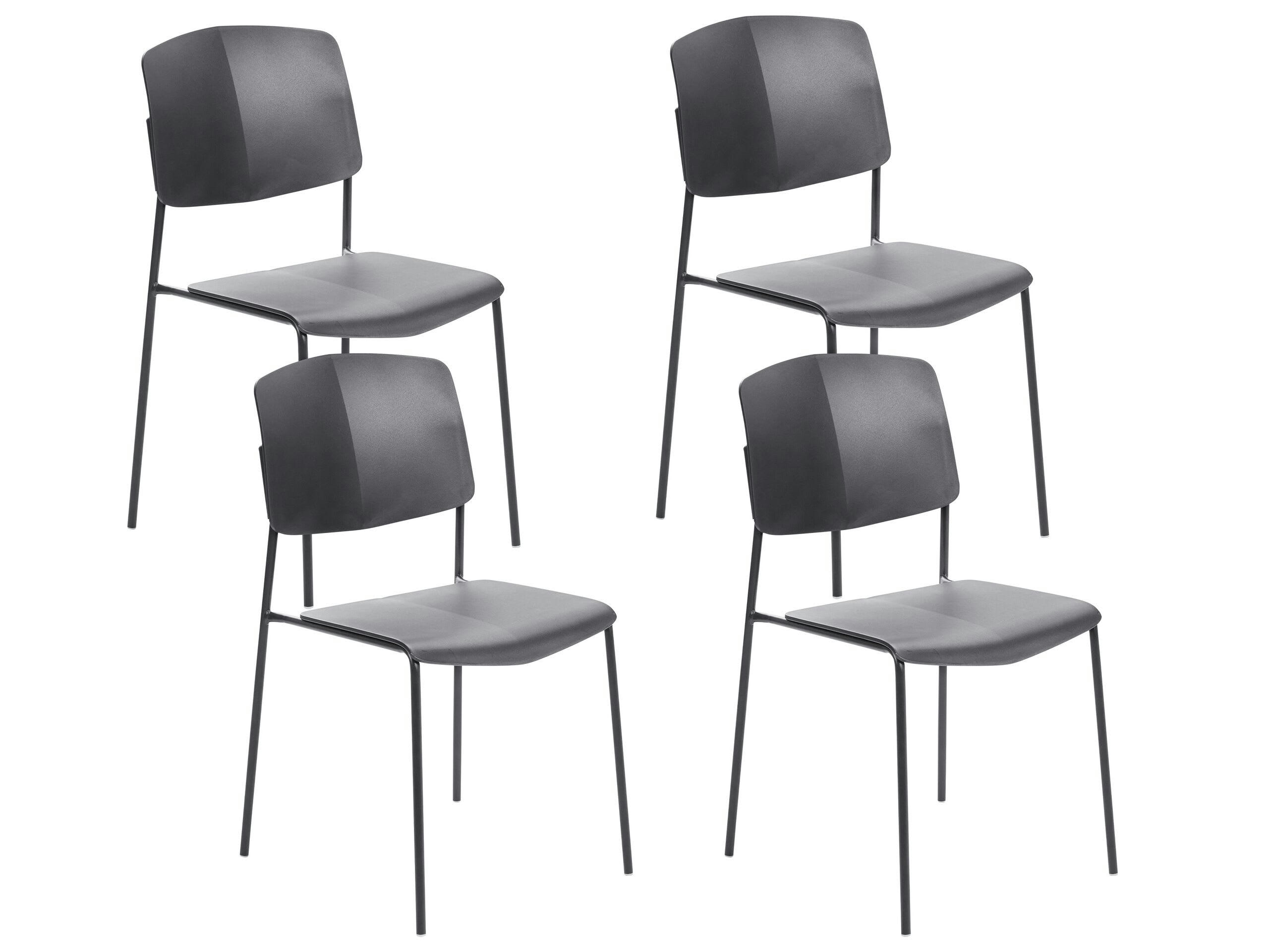 ASTORIA - Lot de 4 chaises de salle à manger noir