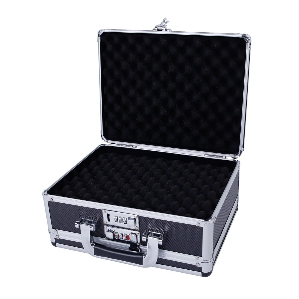 Double Sided Aluminum Lock the Storage Box Safe Box for Gun, Wallets, Cash, Passports