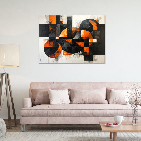Obraz do salonu pokoju biura, Abstrakcja koła kształty czarno 30x20