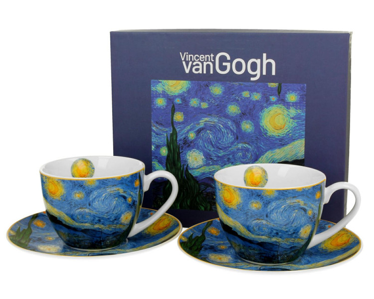 Zestaw 2 filiżanek Van Gogh Starry Night 250 ml do Kawy Herbaty