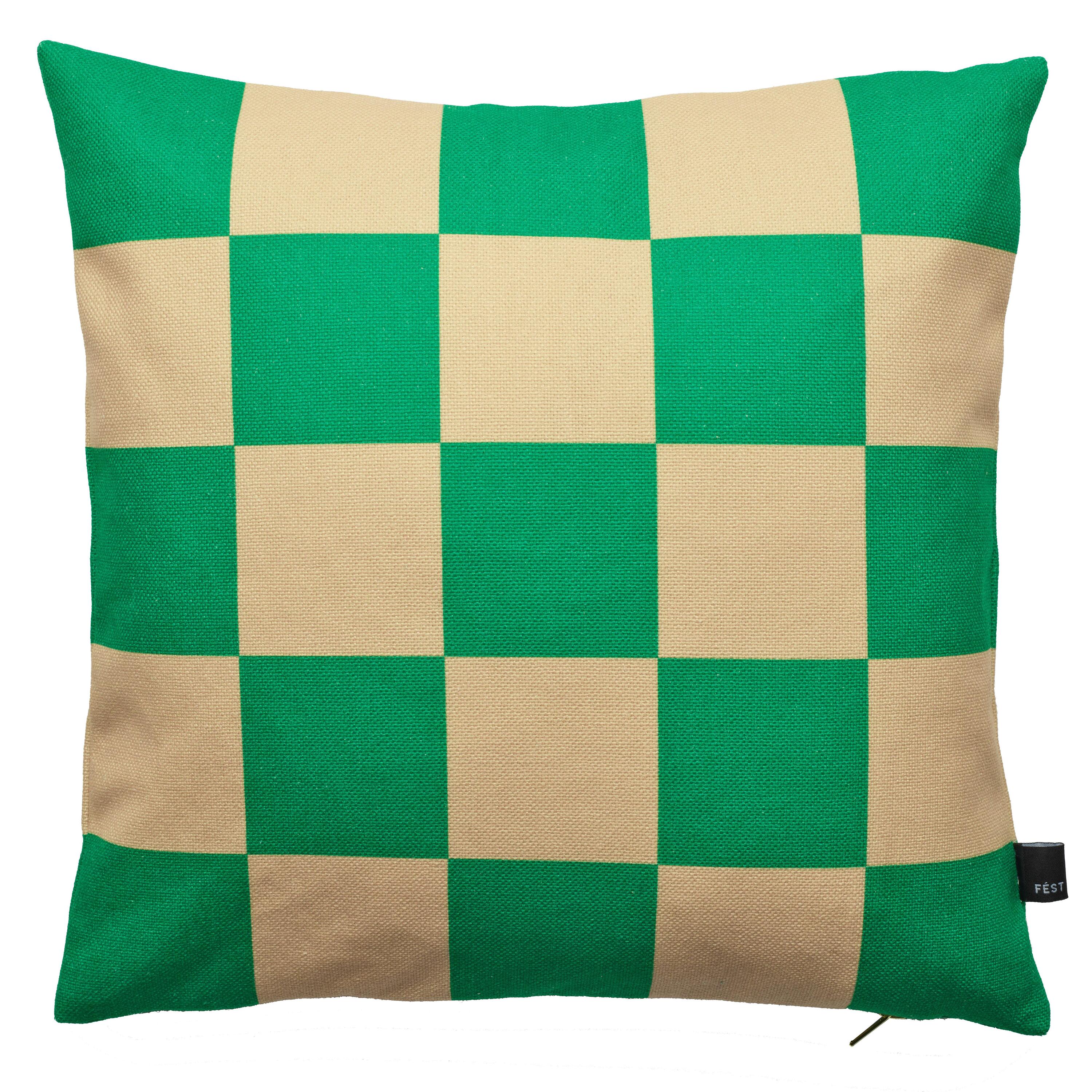 FÉST Checks kussen 45x45 Green Sand
