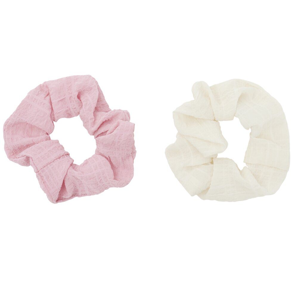 Chouchou en tissu x2 effet gaze de coton Ø11cm (2 modèles)