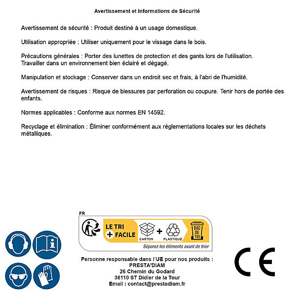 50 Vis Charpente Bois Tête Fraisée Torx T40 TSTAR   pointe 4CUT F/Partiel 8 x 120 mm - Zingué WIROX - D-Work