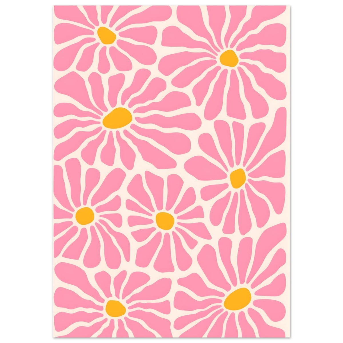 Artfulprints Poster Matisse - Pink flowers  - 50x70 cm - Roze
