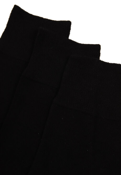 Womens 3pk Black Soft Top No-Marks Socks