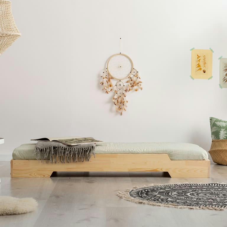 CYRIELLE - Lit 90x200 sommier inclus naturel