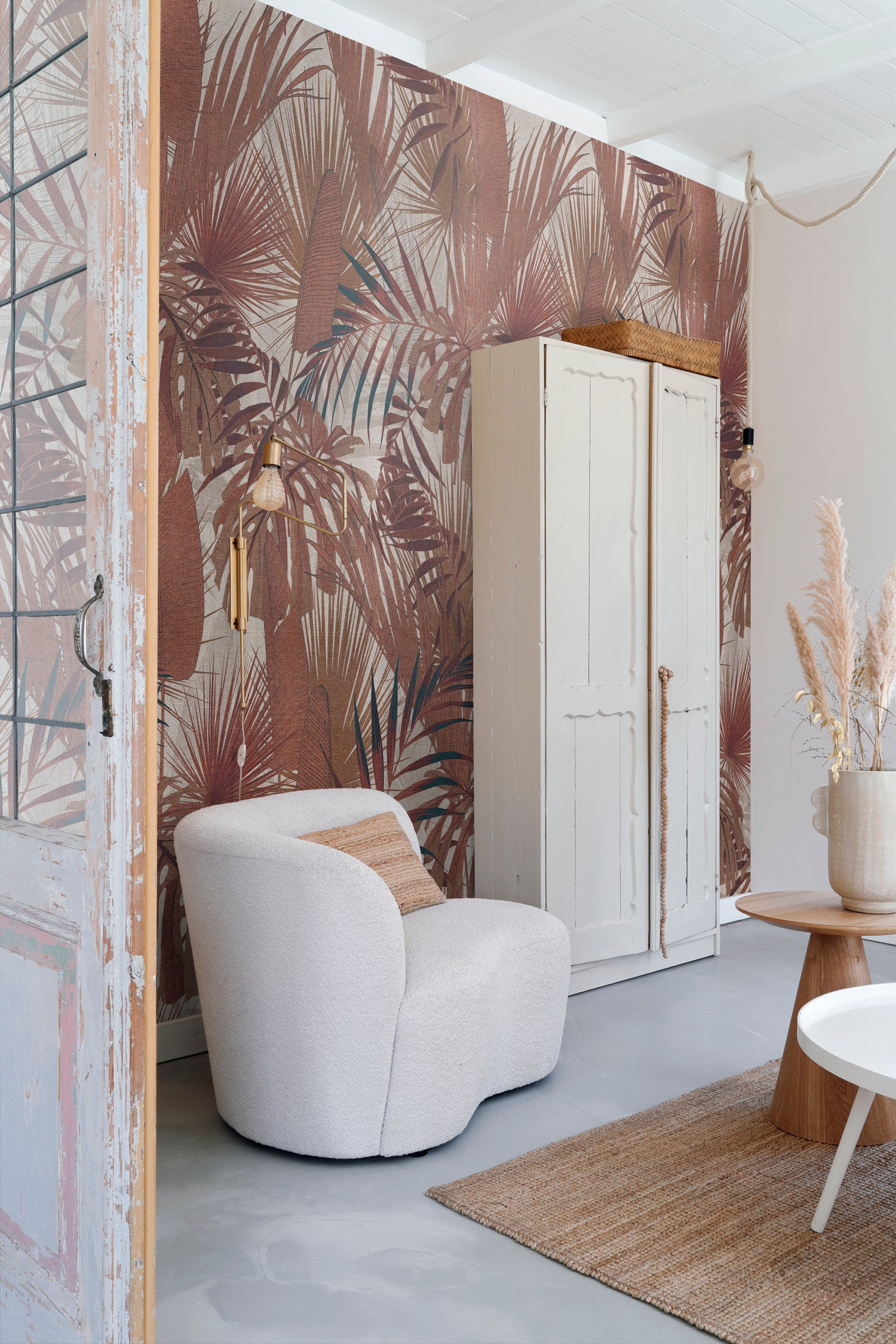 Livingwalls fotobehang jungle-motief terracotta en beige - 159 x 280 cm - AS-391802