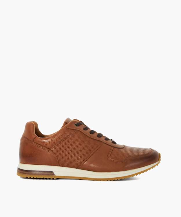 Trilogy Tan - Wide Fit Suede Lace Up Trainers