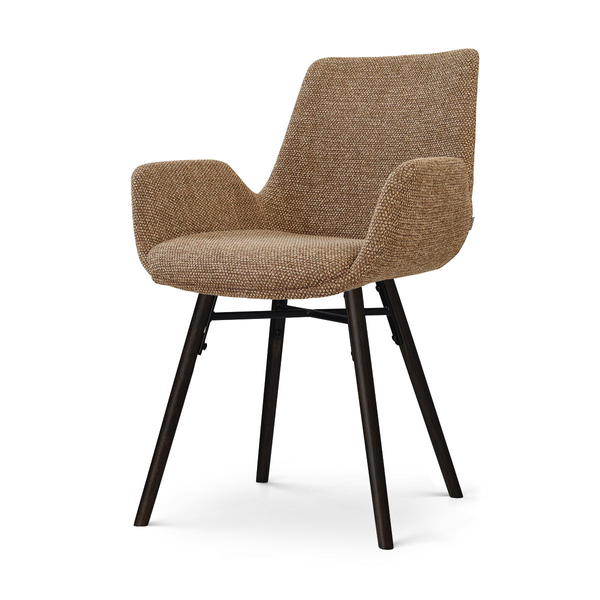 Nolon Nena-Eef eetkamerstoel bruin blend - zwart houten onderstel