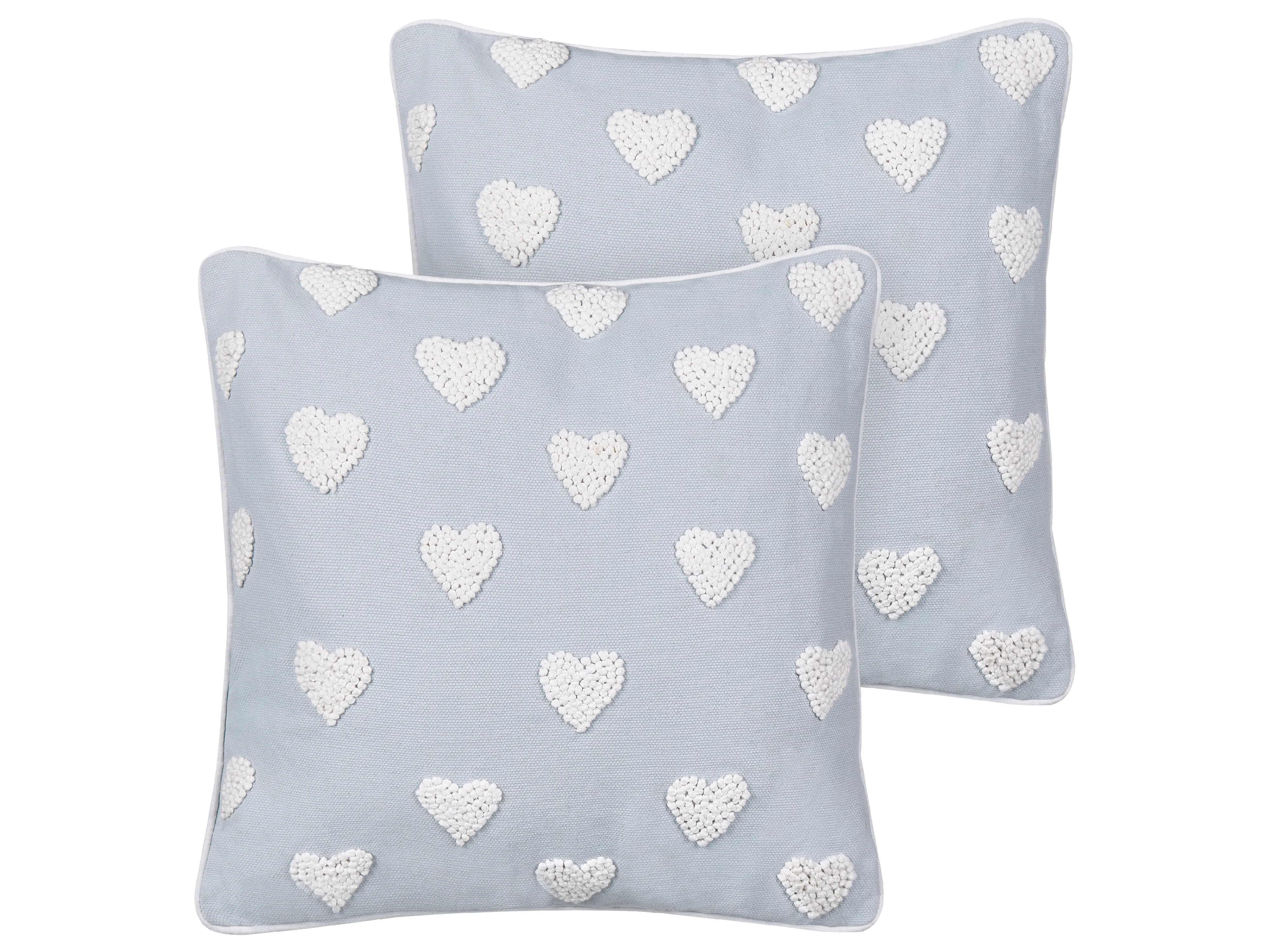 Set of 2 Decorative Cushions GAZANIA Cotton 45 x 45 cm Light Grey
