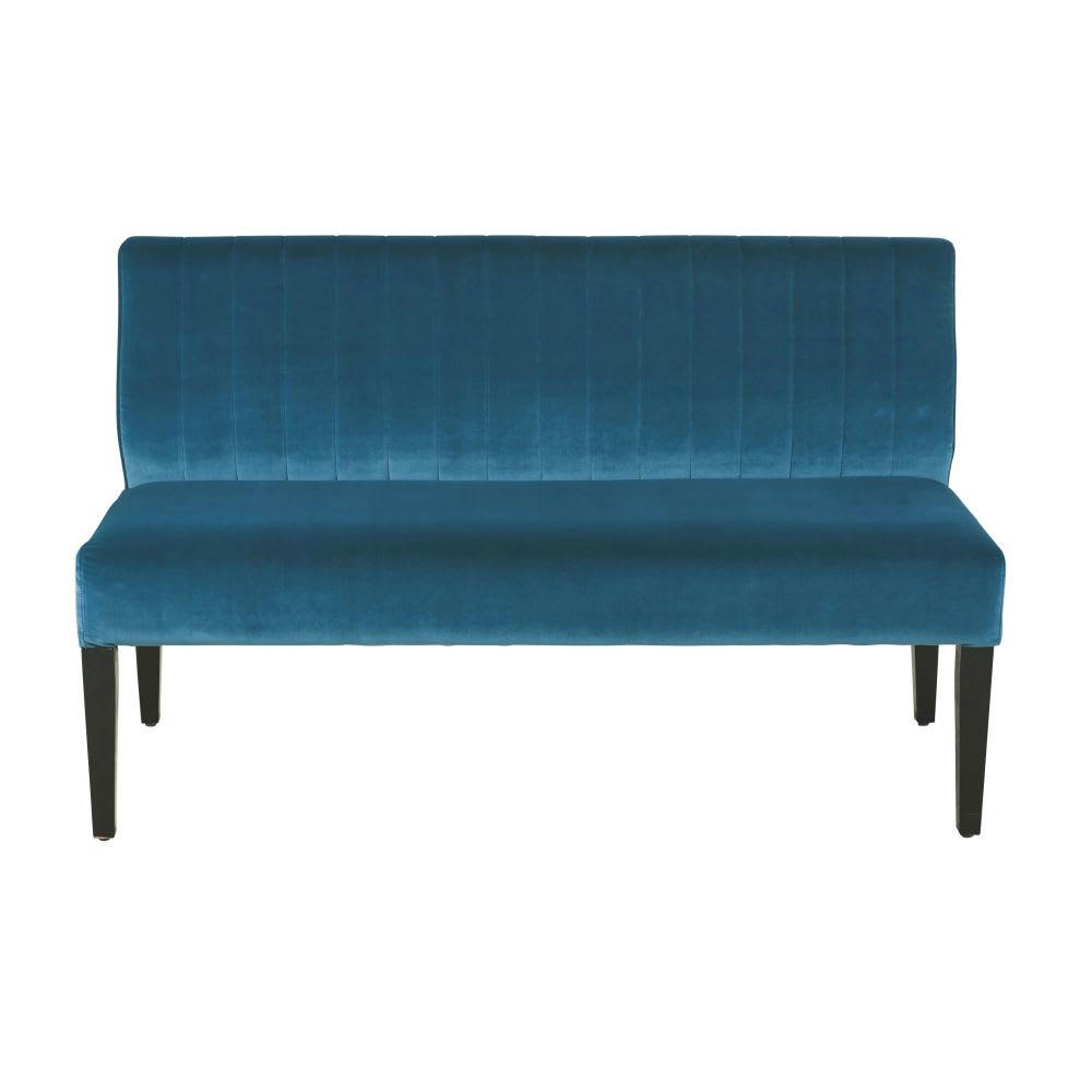 Hyannis BUSINESS - Banquette professionnelle 2 places en velours bleu