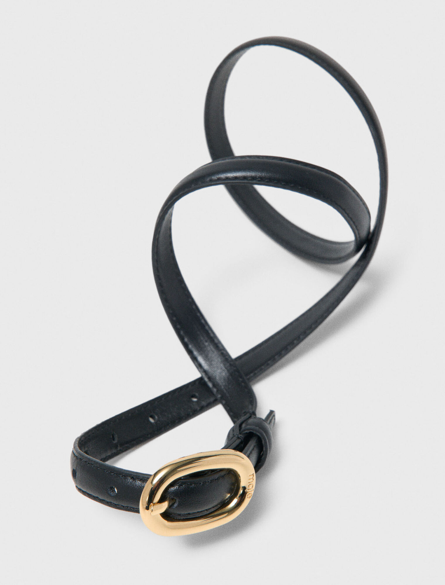 Ceinture cuir fine à boucle ovale