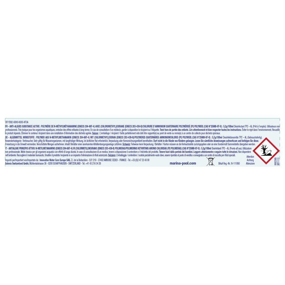 Anti algues concentré berlingot 250ml Marina