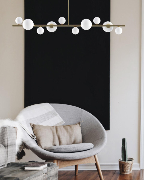 LAMPA WISZĄCA 120cm złota MILKY DROP nowoczesna
