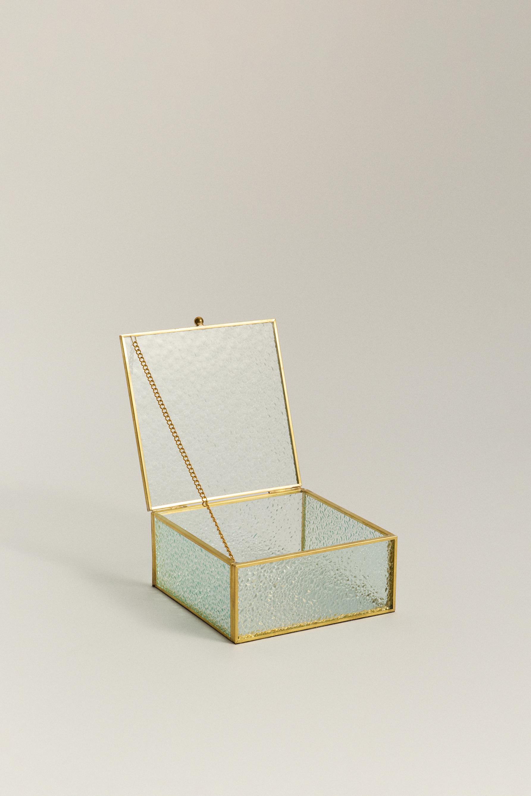 Caja mediana cristal texturizado 14 cm