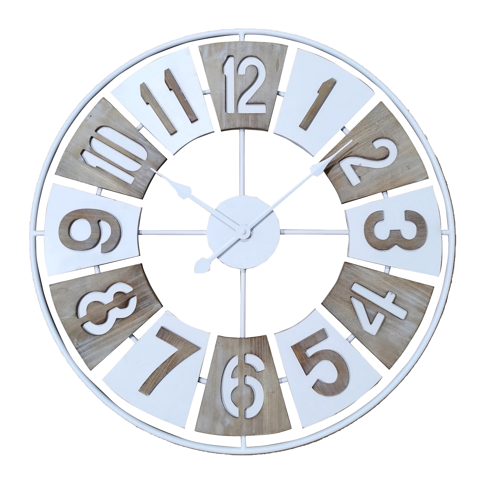 4MURS Horloge en bois NOÉ coloris brun et blanc