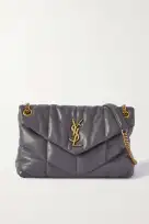 Saint Laurent Loulou Puffer small quilted leather shoulder bag grey