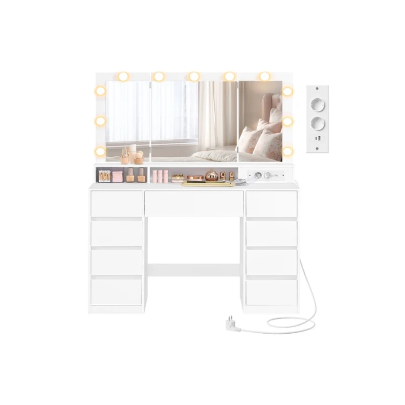 Grande Coiffeuse avec Éclairage LED Réglable