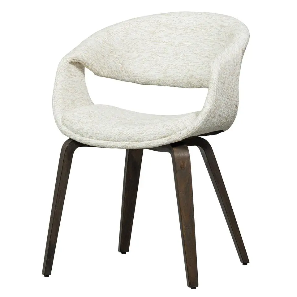 WOOOD Yossi Eetkamerstoelen Houten Bruine Poot - Naturel - Set van 2