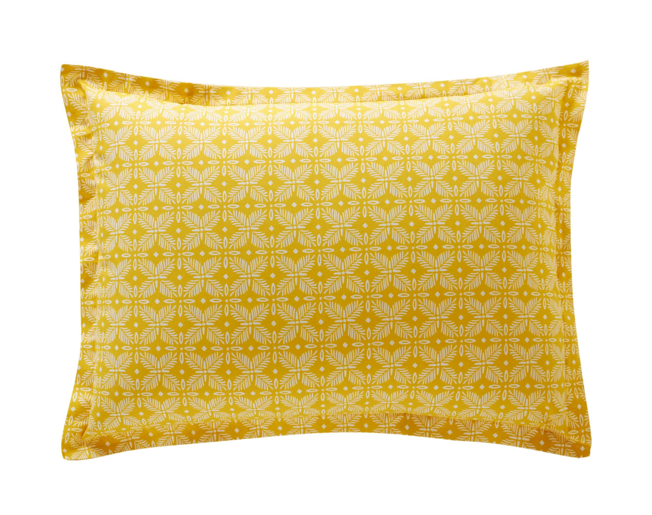 LEMON BIRD - Taie d'oreiller rectangulaire en coton jaune citron