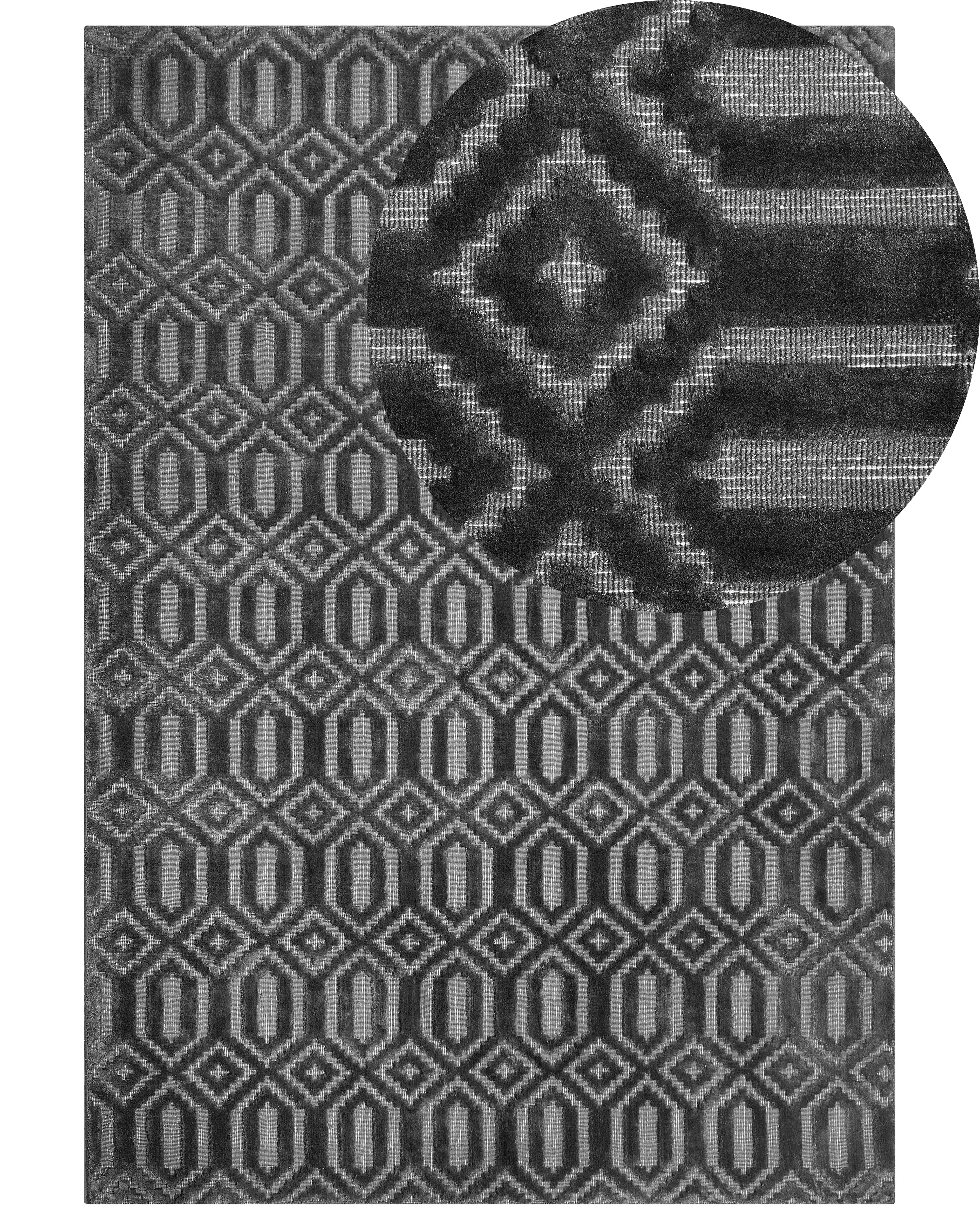 Rug ADATEPE Dark Grey 140 x 200 cm Viscose