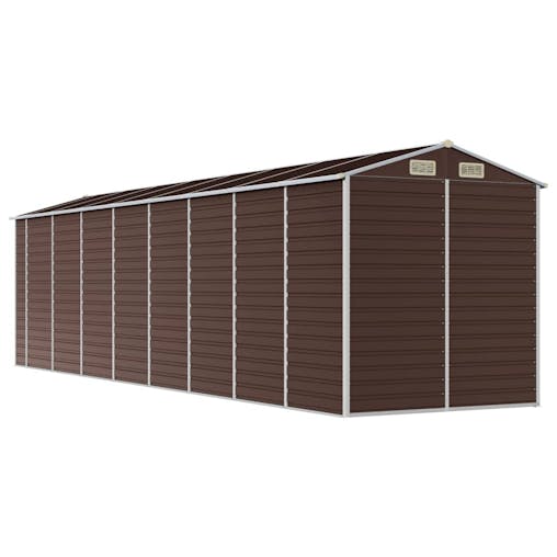 NNEVL Garden Shed Brown 191x725x198 cm Galvanised Steel