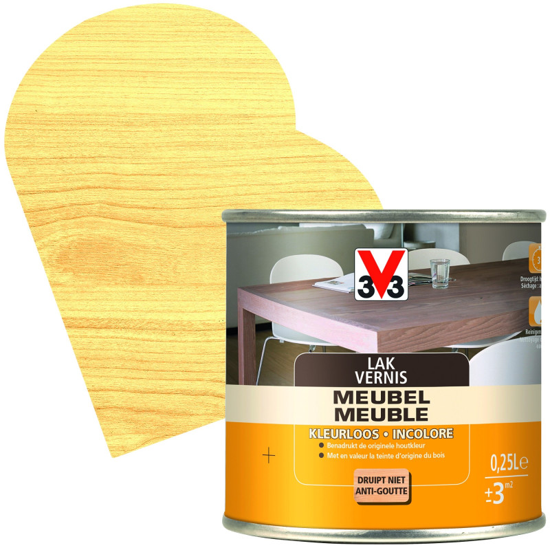Vernis Meuble incolore brillant 0,25 L V33