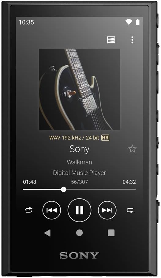 Sony NW-A306 Walkman 32GB Hi-Res Portable Digital Music Player with Android  up to 36 Hour Battery  Wi-Fi & Bluetooth and USB Type-C – Black NW-A306/B  Black