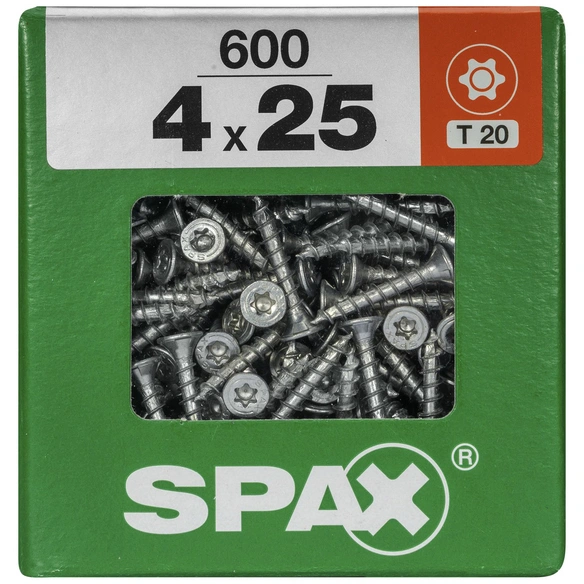 Universalschraube, T-STAR plus, T20, Stahl, 600 Stück, 4 x 25 mm