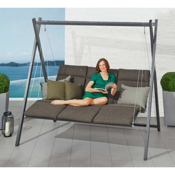 Hollywoodschaukelauflage »Relax«, taupe, Uni, BxL: 119 x 177 cm