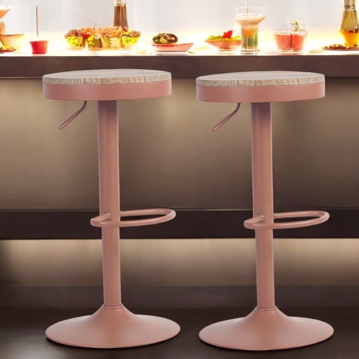 Tabouret de bar réglable métal terracotta (lot de 2) LEEDS
