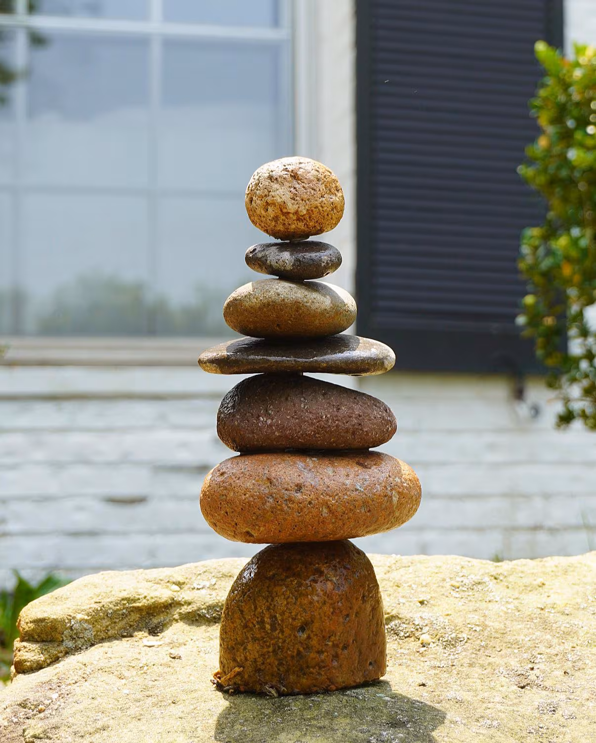 7-Stone Cairn Garden Statue | Stone Statues | Garden Art | Outdoor Decor | Zen | Gifts for Mom | Garden Decor | Yard Art | Cairns | Garden