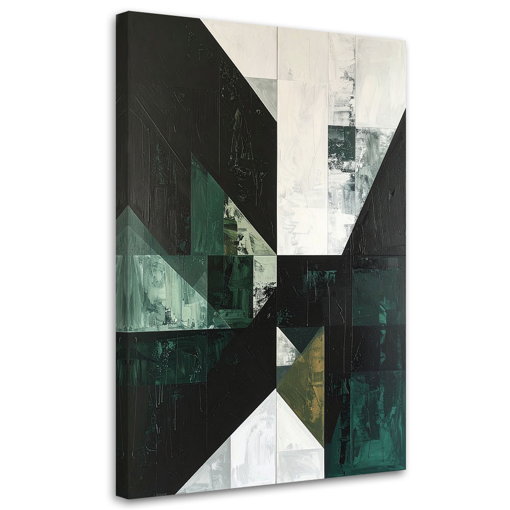 Obraz do salonu sypialni biura loftu, Zielona geometryczna 20x30