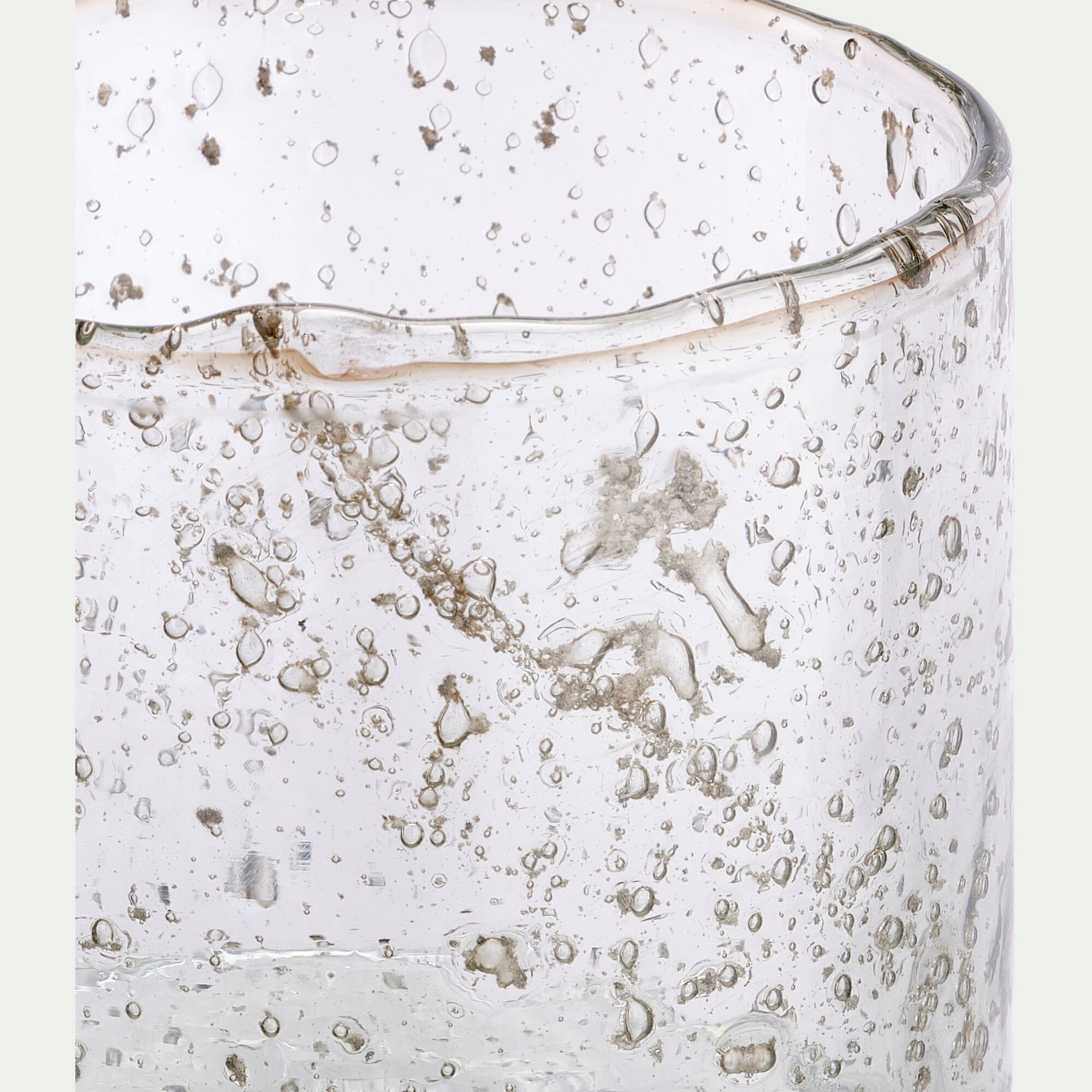 ORELINE - Photophore en verre bullé D9xH9cm - transparent