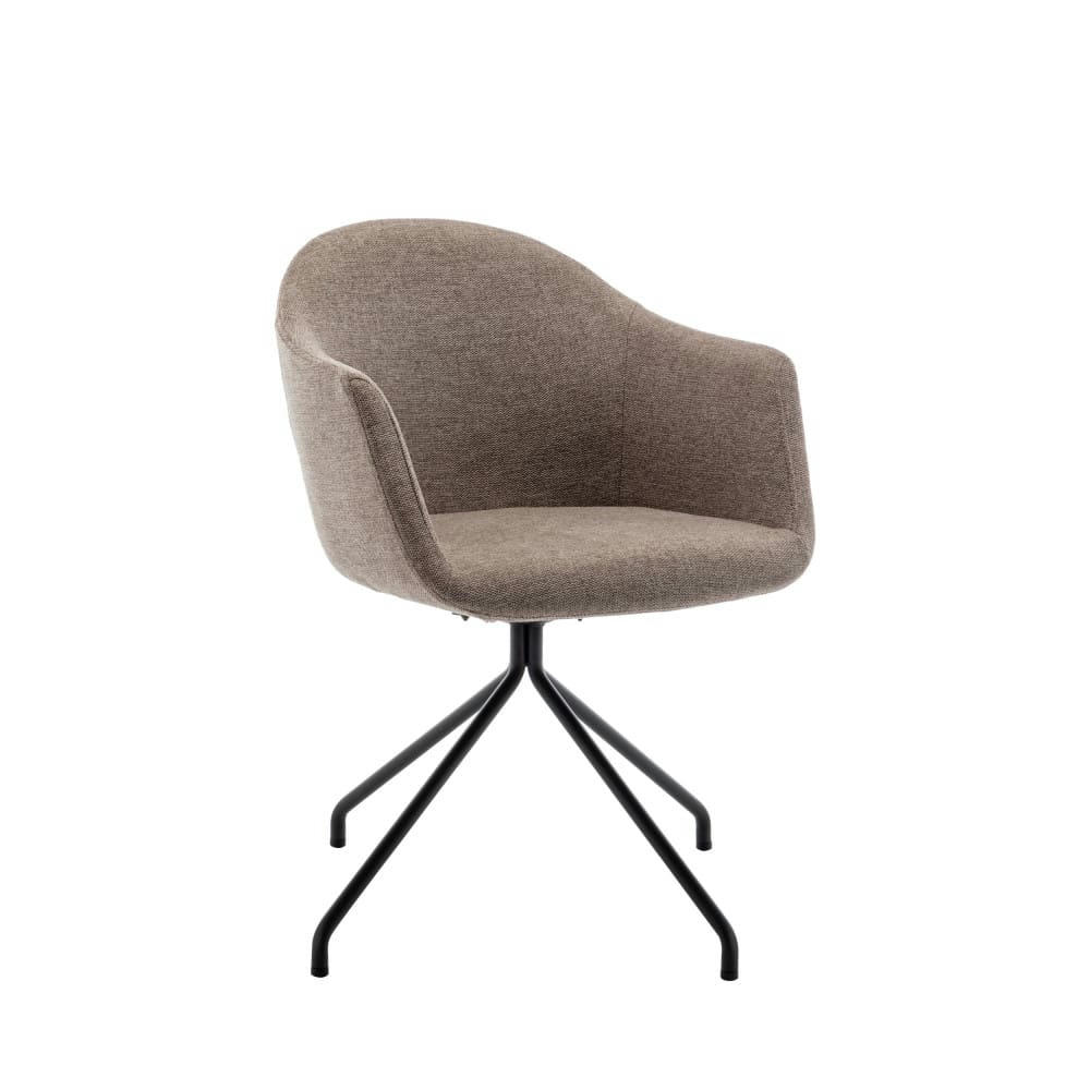 KOOIJ - Chaise de bureau en tissu et métal taupe