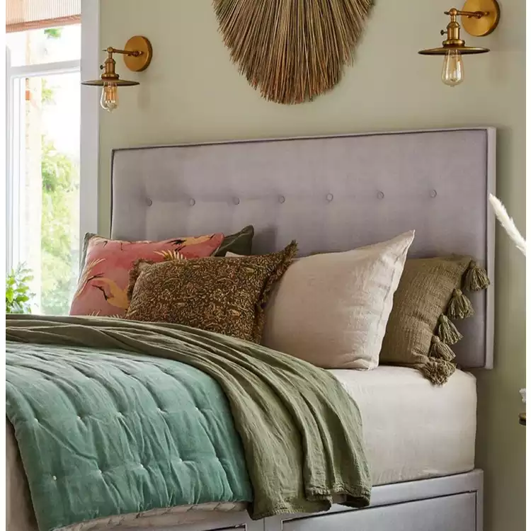 Silentnight Hayez Fabric Double Headboard - Light Grey