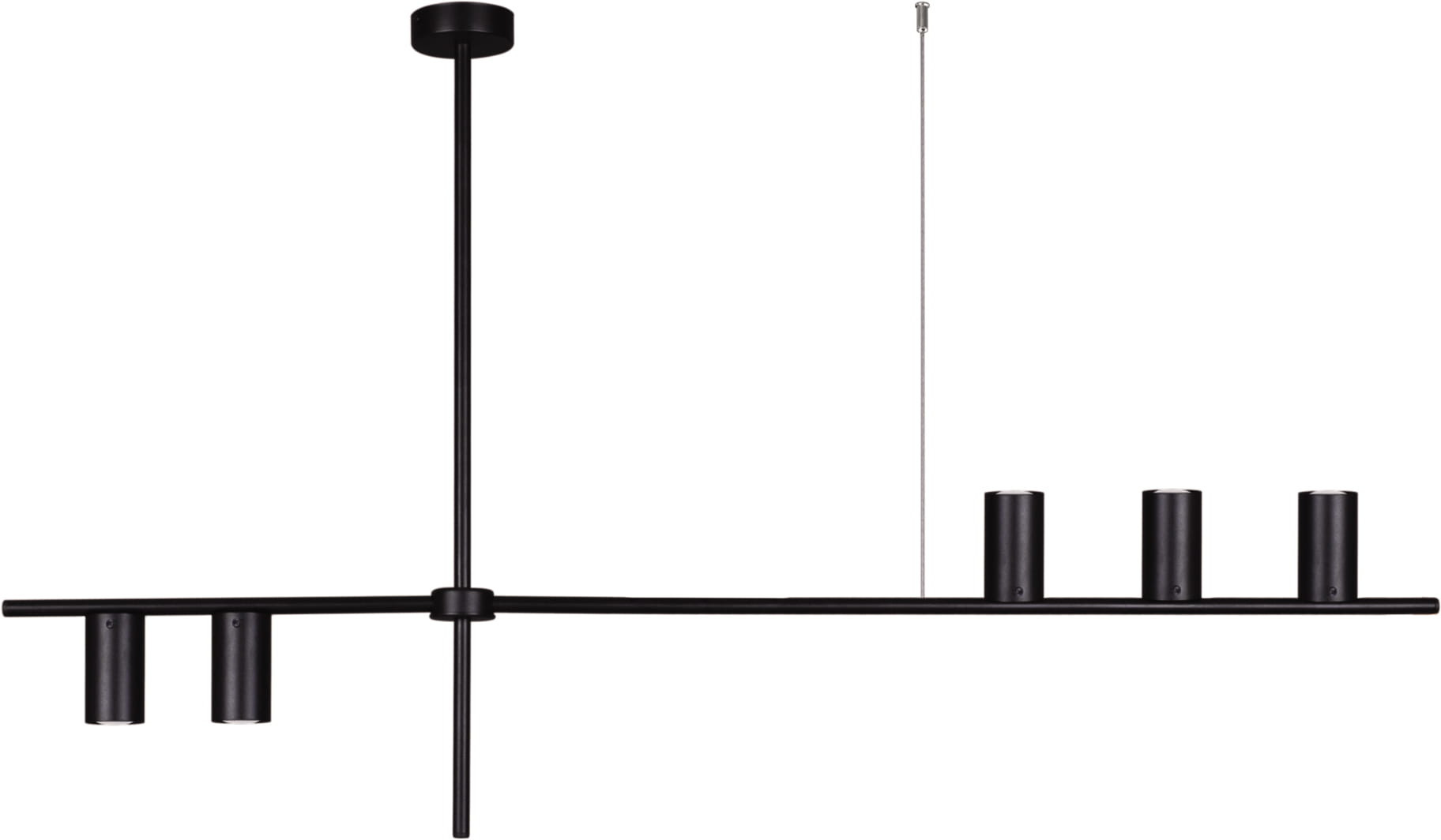 Lampa wisząca czarna ROCCO 5xGU10x35W wym: 78x136x10 cm Kaja