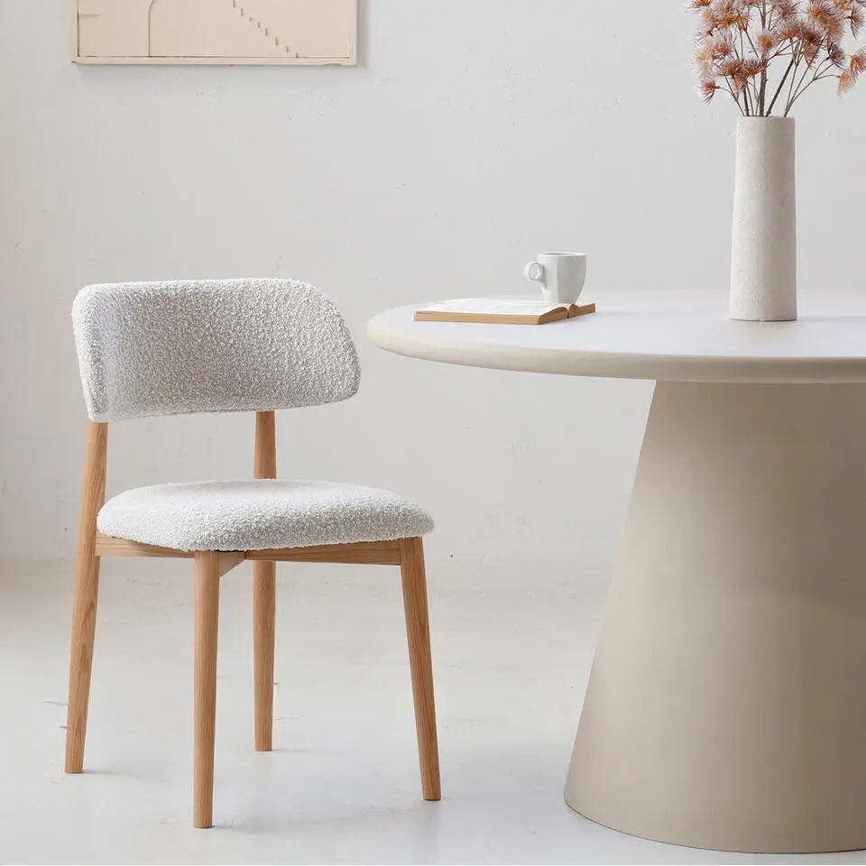 Eetkamerstoel Beige Stof - 48x51x78cm - Zitdiepte 45cm - Lexi - Set van 2