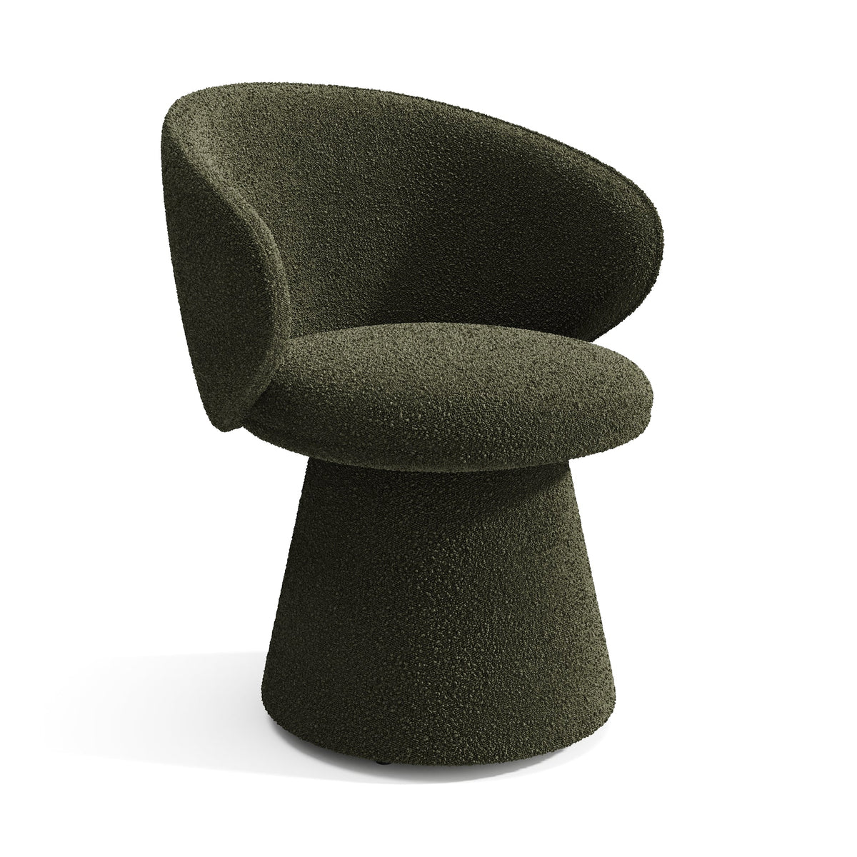 Sia Home - Eetkamerstoelen FLARE - Bouclette stof - Kaki groen - 54cm