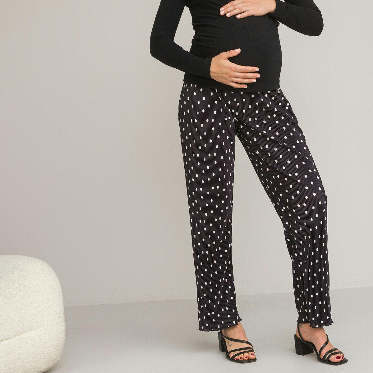 Pantalon de grossesse large à pois