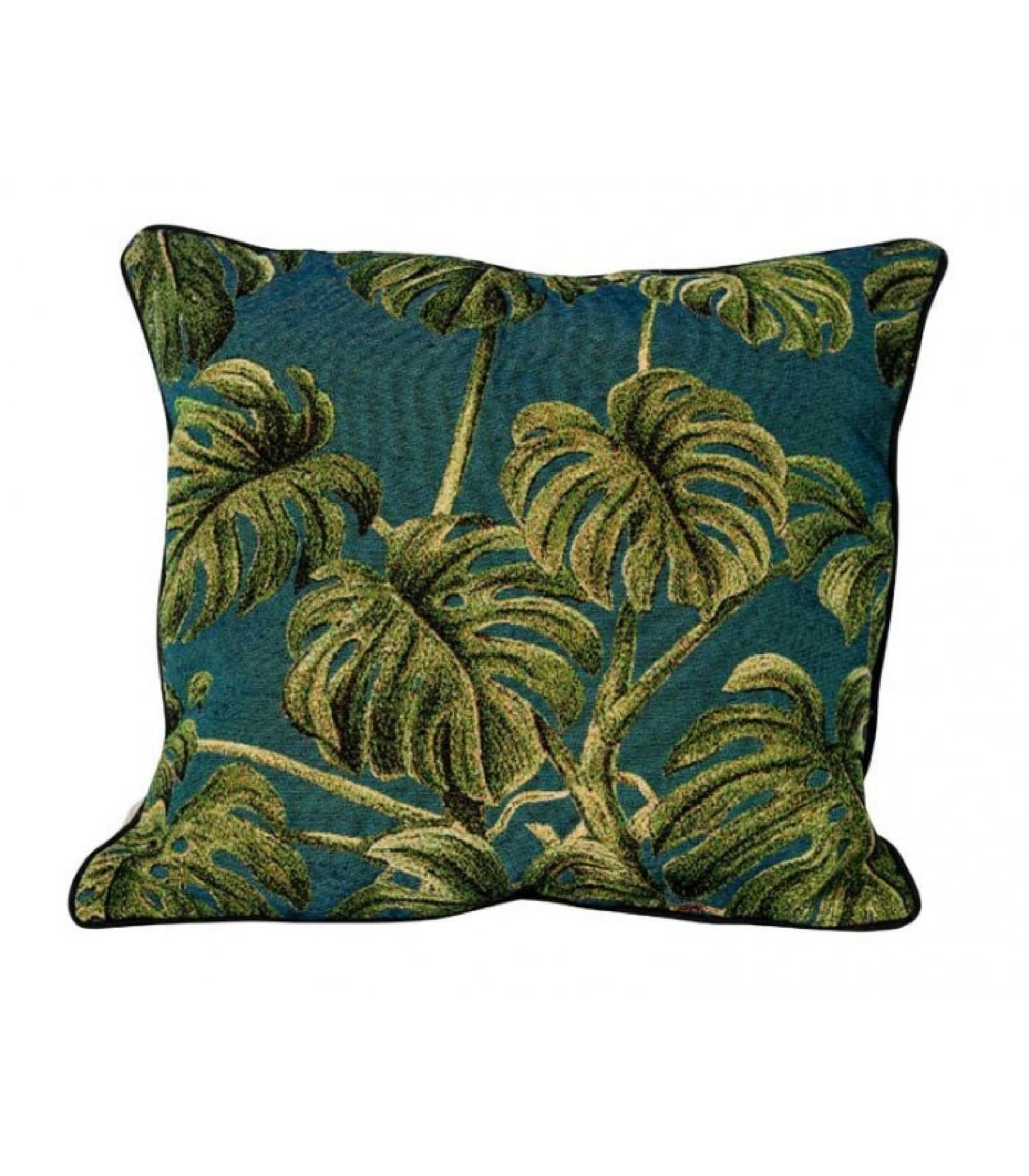 PHILODENDRON - Coussin déco feuille tropicale 45x45