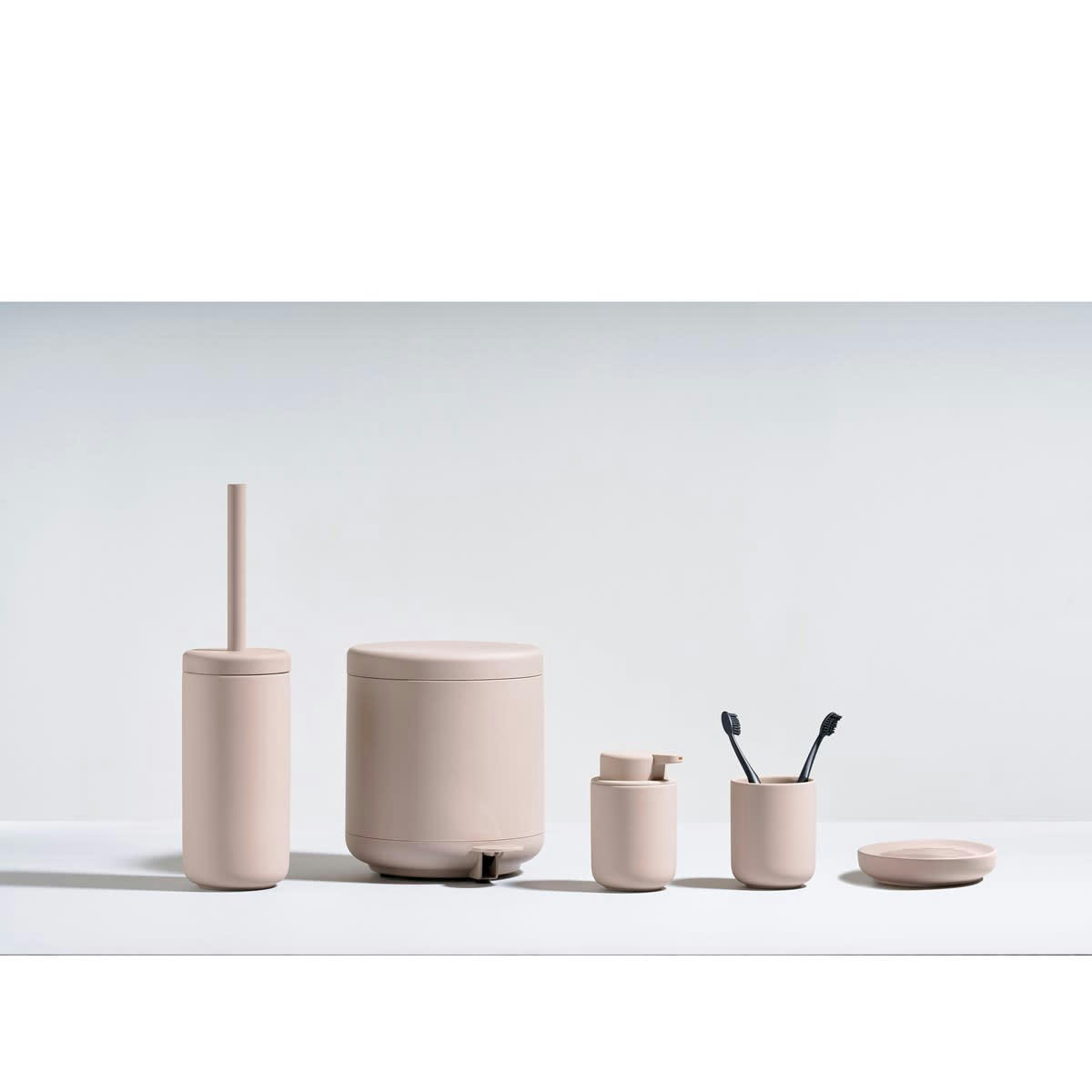 UME - Poubelle à pédale en plastique beige