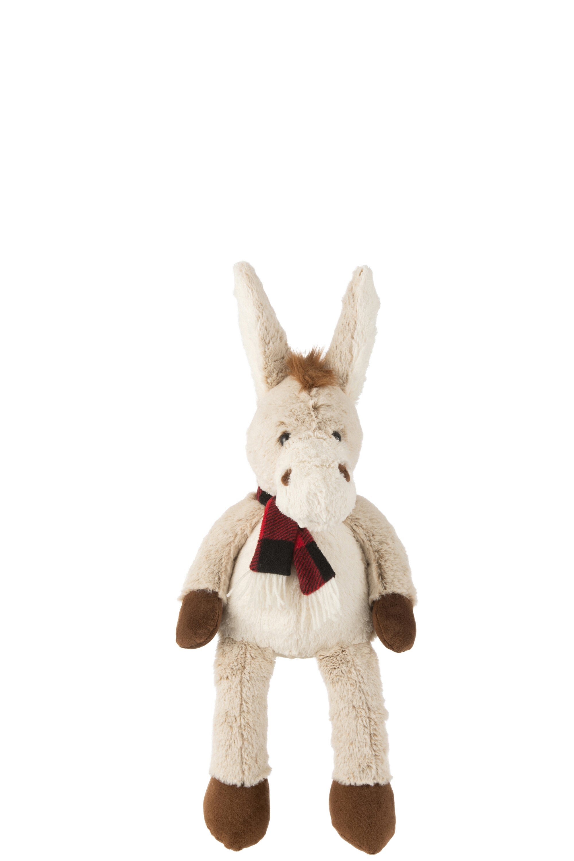 J-Line knuffel Ezel   Sjaal - polyester - beige/bruin - small