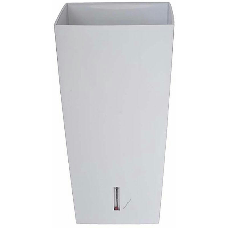 - Pot en plastique carré avec réserve d'eau 52 cm eva blanc