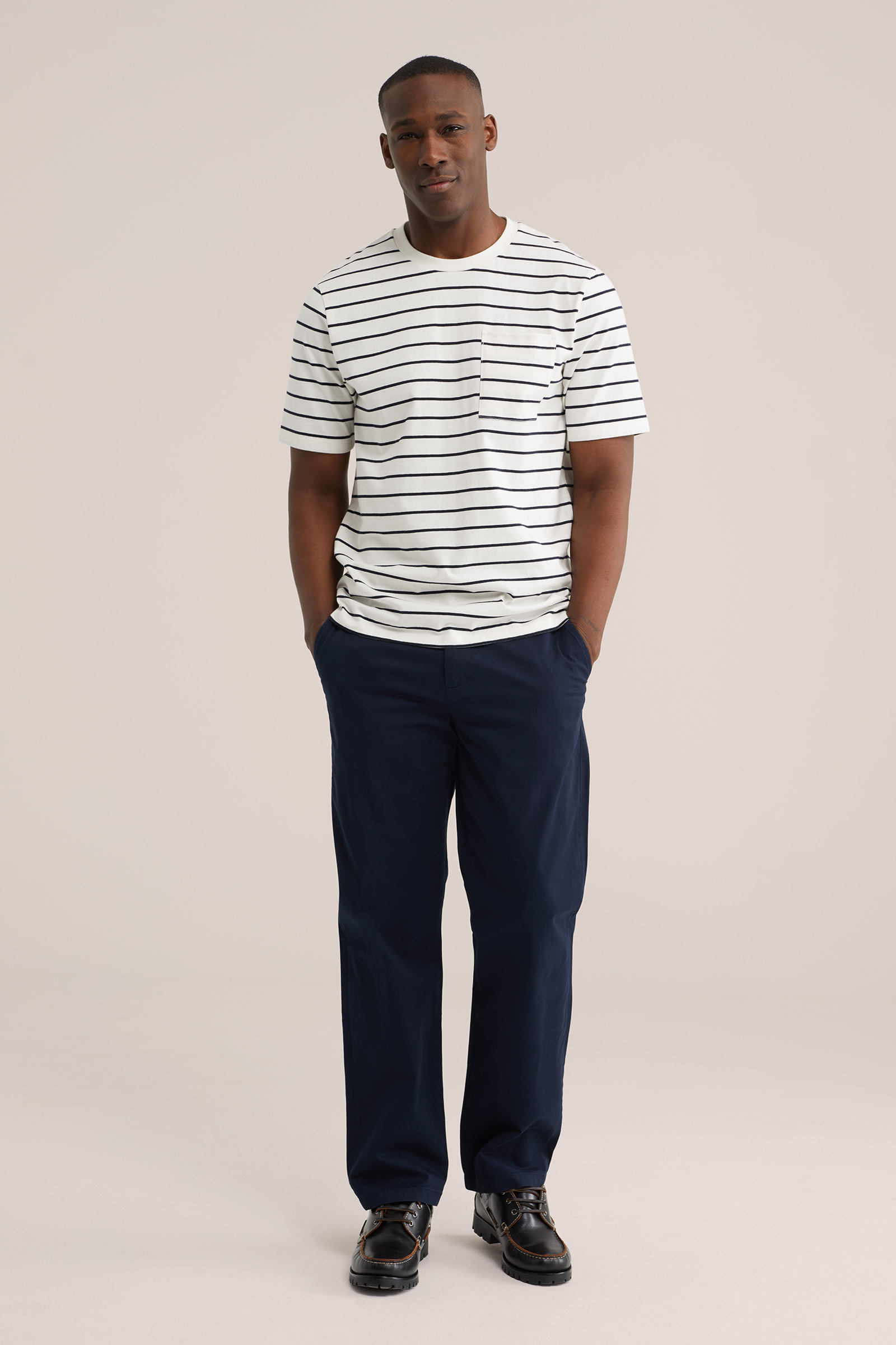 Heren relaxed fit T-shirt met streep