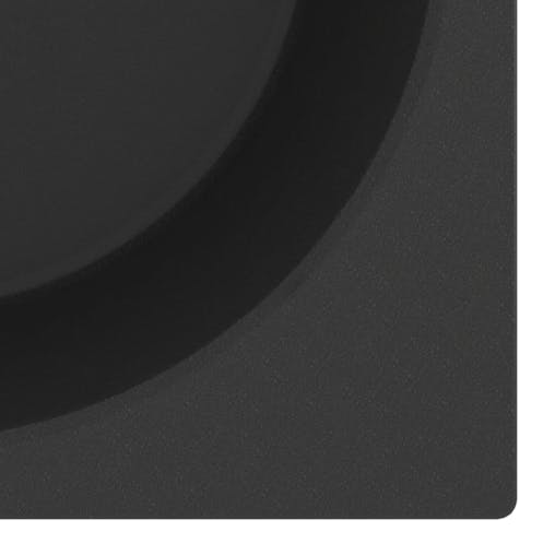 NNEVL Kitchen Sink with Overflow Hole Black Granite
